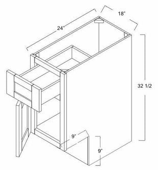 B18ADA-L - Contour in Sherwin-Williams® Sea Salt (SW 6204) - ADA Base Cabinet - Single Door/Drawer - Hinges on Left