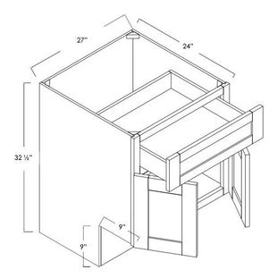 B27ADA - Contour in Sherwin-Williams® Sea Salt (SW 6204) - ADA Base Cabinet - Double Door/Single Drawer