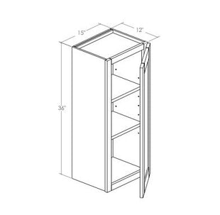 W1536R - Assembled Concord Tricorn Black - Wall Cabinet - Single Door - Hinges on Right
