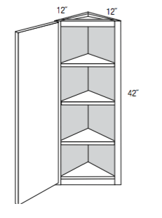 AW42 - Upton Brown - 42" High Angled Wall Cabinet - Single Door