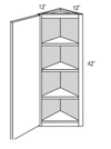 AW42 - Yarmouth Slab - 42" High Angled Wall Cabinet - Single Door