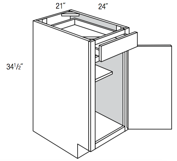 B21 - Yarmouth Slab - Base Cabinet - Single Door/Drawer
