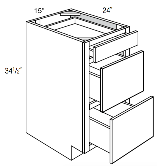 DB15 - Dover White - 3 Drawer Base Cabinet only $437.07 DB15 - Dover White - 3 Drawer Base Cabinet only $437.07