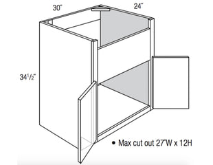 FSB30B - Norwich Recessed - Farmer Sink Base - Butt Doors