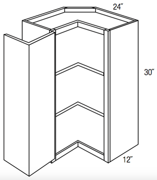 SCW2430 - Norwich Recessed - Square Corner Wall Cabinet - Bi-Fold Doors