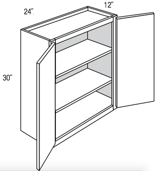 W2430B - Norwich Recessed - Wall Cabinet - Butt Doors