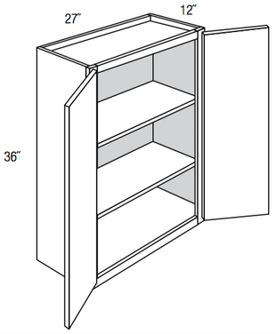 W2736B - Norwich Recessed - Wall Cabinet - Butt Doors