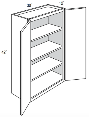 W3042B - Norwich Recessed - Wall Cabinet - Butt Doors