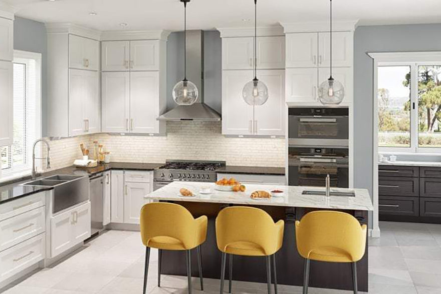Stacked kitchen cabinets with on sale glass