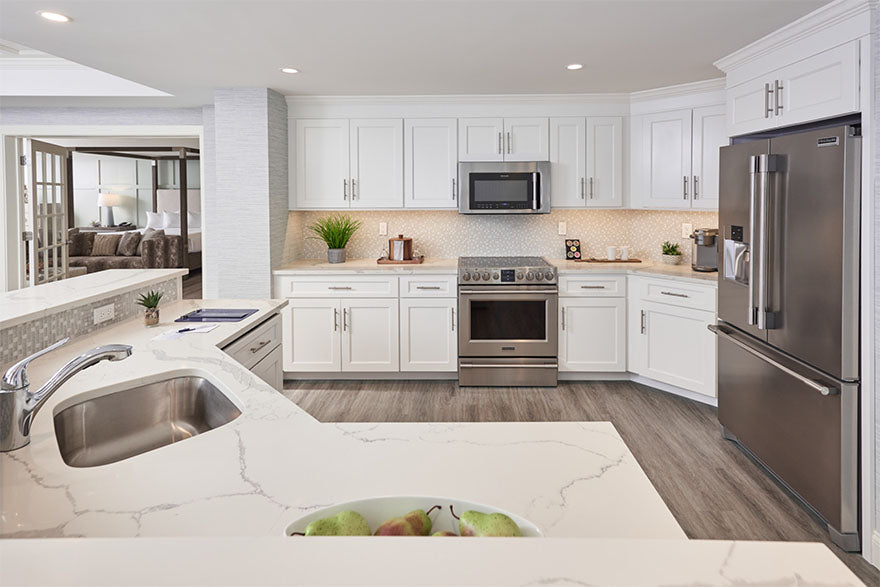 bright white kitchen interior