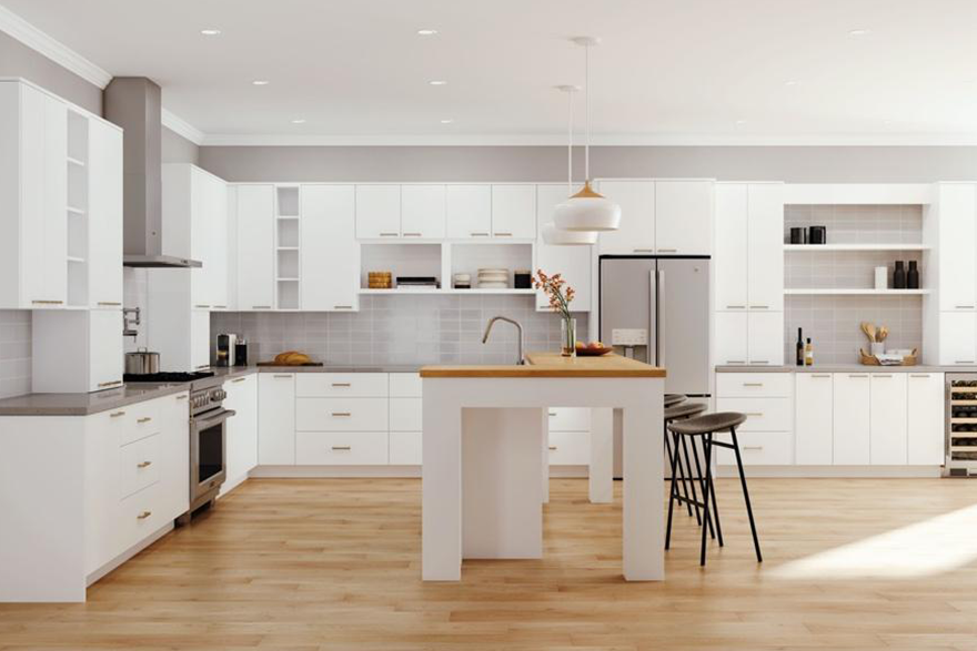 Stainless Steel Kitchen Cabinets with Center Island