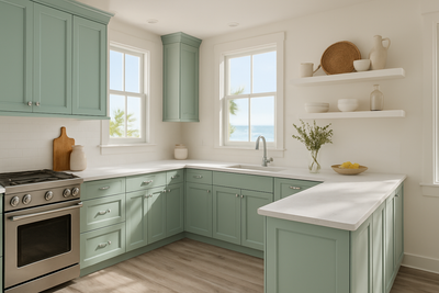 Breaktime Kitchen Cabinets | Sherwin-Williams SW 6463 Cabinet Color Spotlight