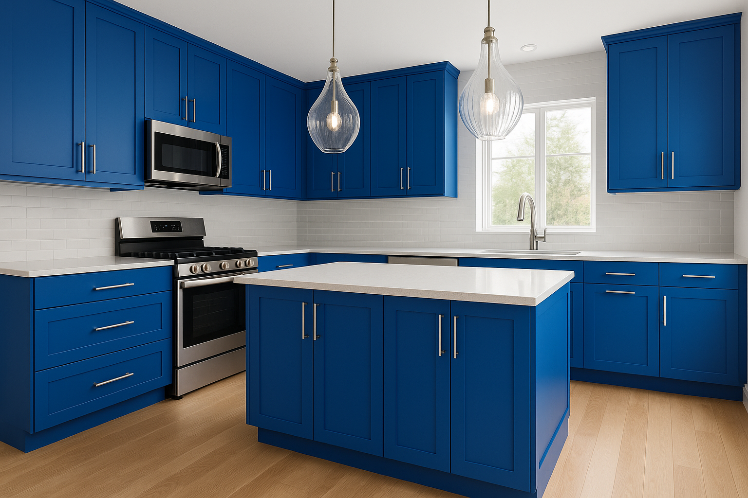 Hyper Blue Kitchen Cabinets | Sherwin-Williams SW 6965 Cabinet Color Spotlight