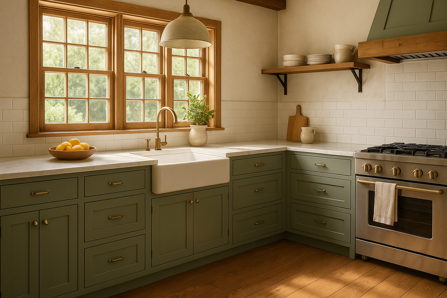 Basil Kitchen Cabinets | Sherwin-Williams SW 6194 Cabinet Color Spotlight
