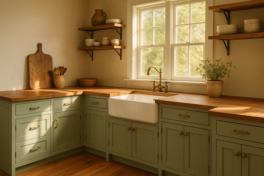 Sage Light Kitchen Cabinets | Sherwin-Williams SW 2851 Cabinet Color Spotlight