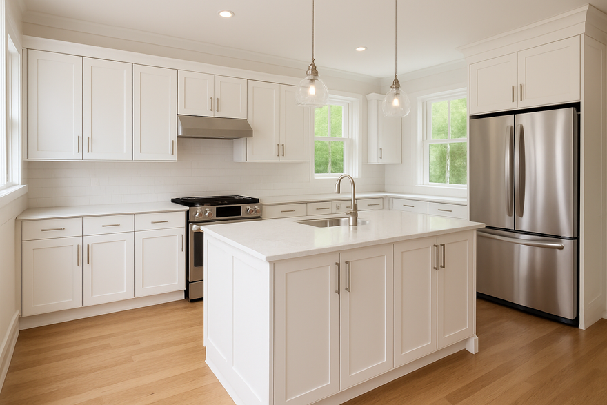 Extra White Kitchen Cabinets | Sherwin-Williams SW 7006 Cabinet Color Spotlight