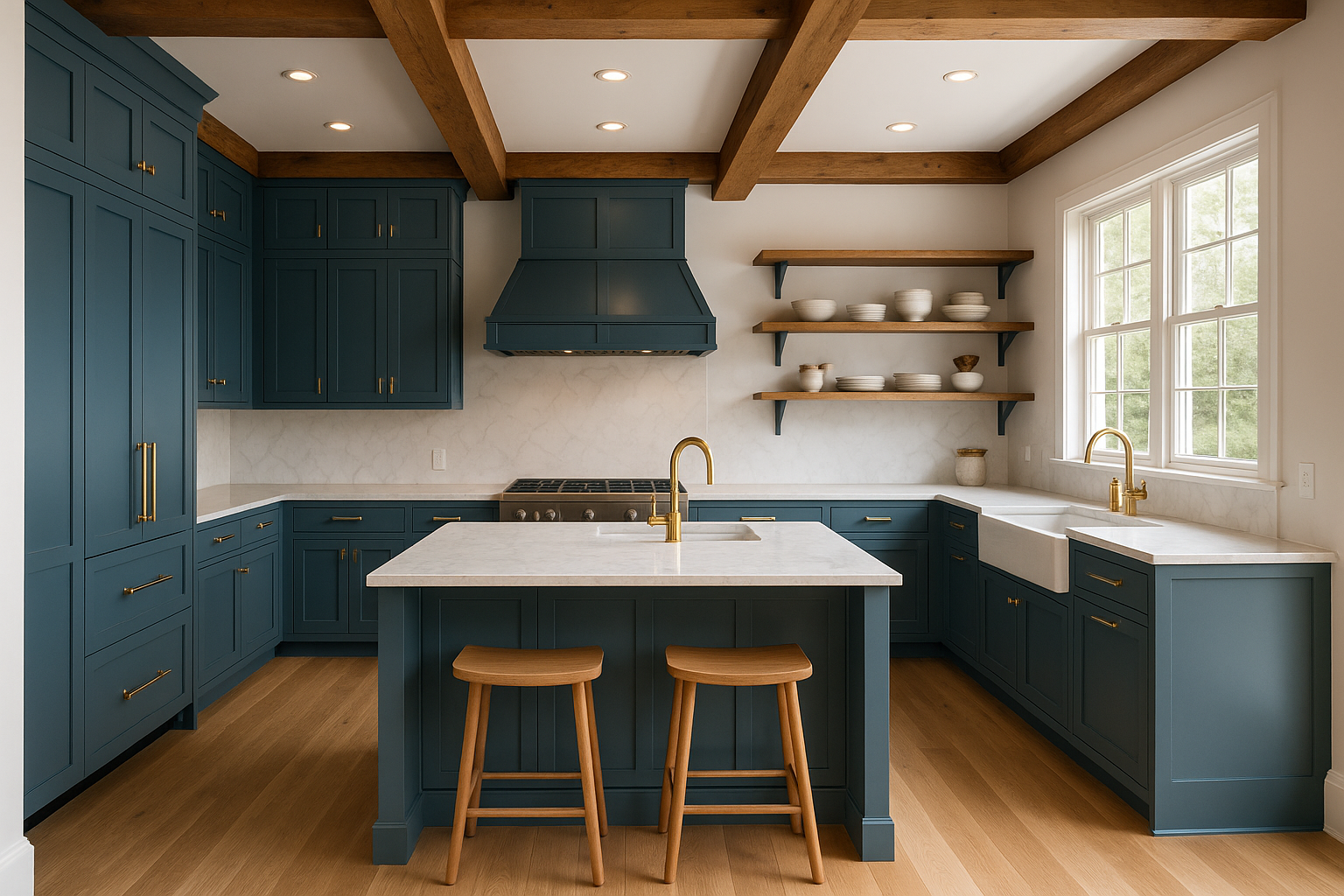 Moody Blue Kitchen Cabinets | Sherwin-Williams SW 6221 Cabinet Color Spotlight