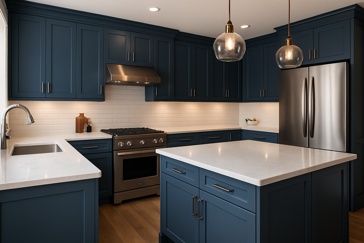 Charcoal Blue Kitchen Cabinets | Sherwin-Williams SW 2739 Cabinet Color Spotlight