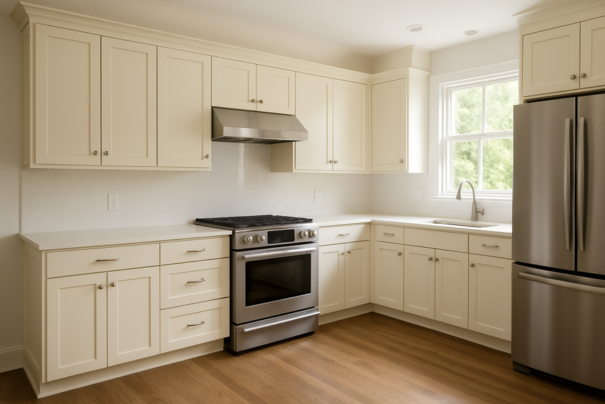 Creamy Kitchen Cabinets | Sherwin-Williams SW 7012 Cabinet Color Spotlight