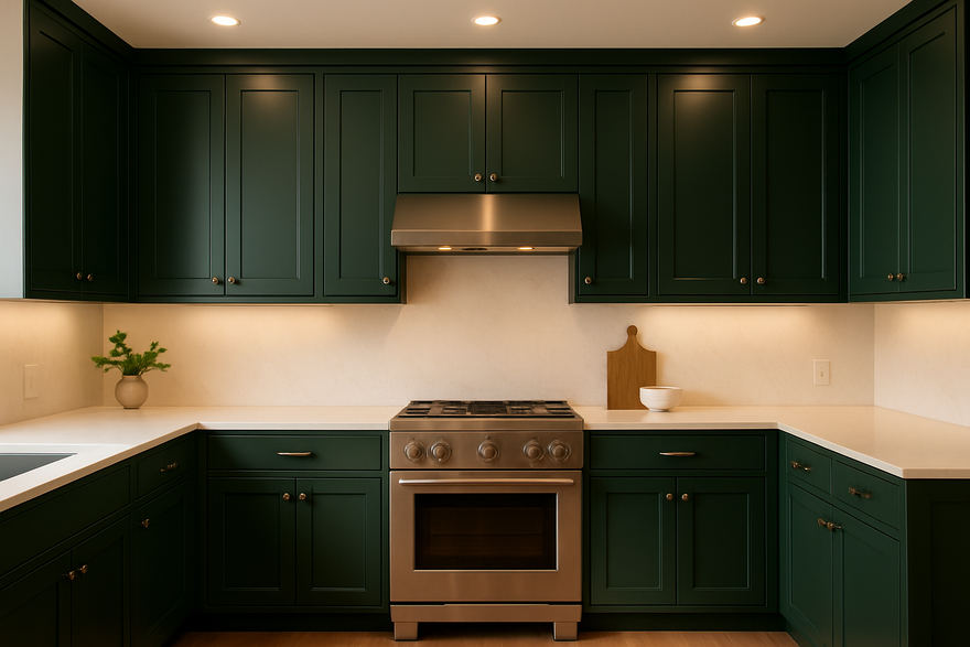 Dard Hunter Green Kitchen Cabinets | Sherwin-Williams SW 0041 Cabinet Color Spotlight