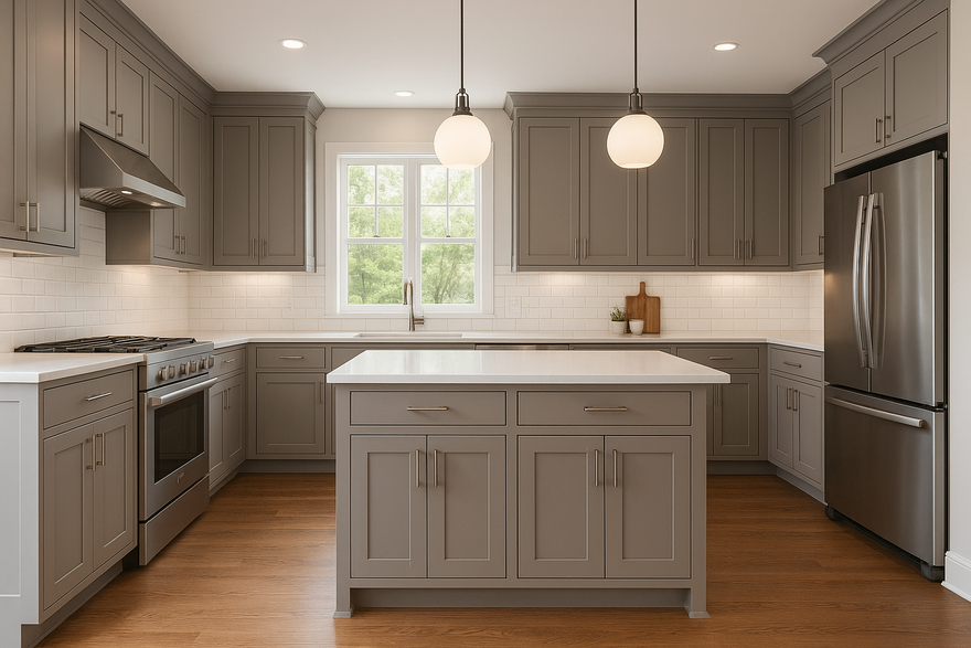 Dovetail Kitchen Cabinets | Sherwin-Williams SW 7018 Cabinet Color Spotlight