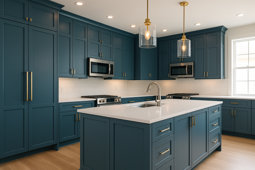 Gale Force Kitchen Cabinets | Sherwin-Williams SW 7605 Cabinet Color Spotlight