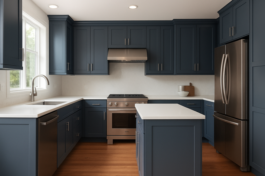 Granite Peak Kitchen Cabinets | Sherwin-Williams SW 6250 Cabinet Color Spotlight