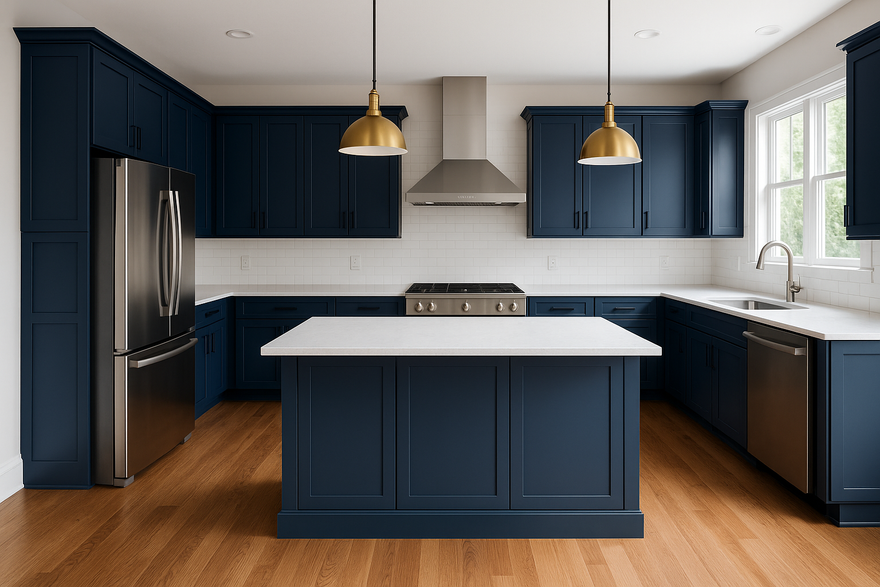 Naval Blue Kitchen Cabinets | Sherwin-Williams SW 6244 Cabinet Color Spotlight