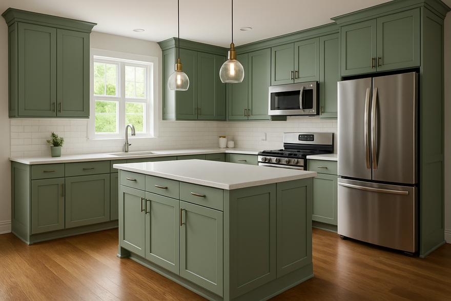 Retreat Kitchen Cabinets | Sherwin-Williams SW 6207 Cabinet Color Spotlight