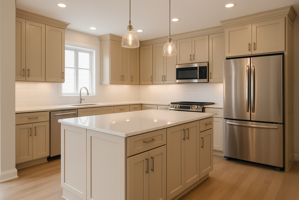 Accessible Beige Kitchen Cabinets | Sherwin-Williams SW 7036 Cabinet Color Spotlight