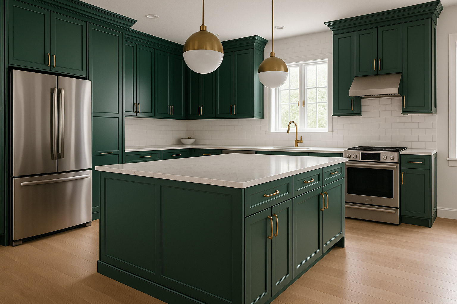Isle of Pines Kitchen Cabinets | Sherwin-Williams SW 6461 Cabinet Colo ...