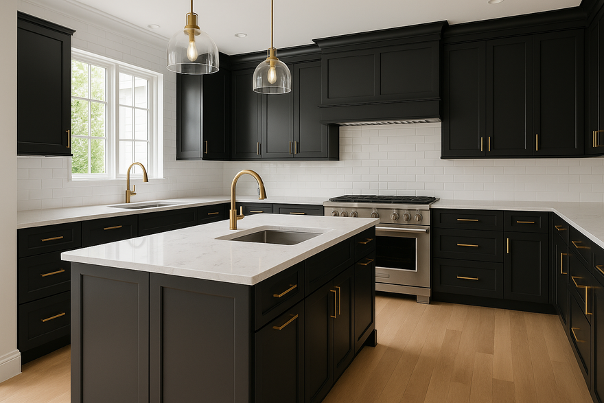 Caviar Kitchen Cabinets | Sherwin-Williams SW 6990 Cabinet Color Spotlight