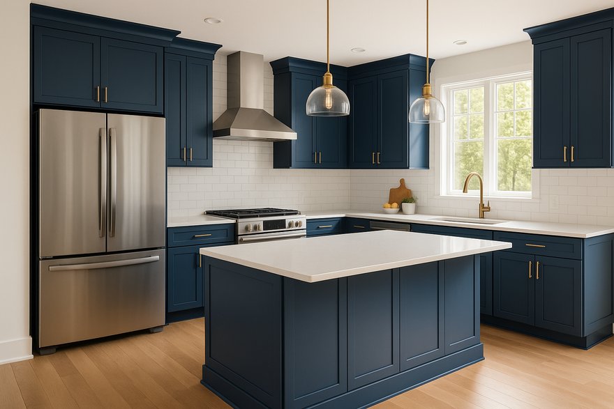 Loyal Blue Kitchen Cabinets | Sherwin-Williams SW 6510 Cabinet Color Spotlight