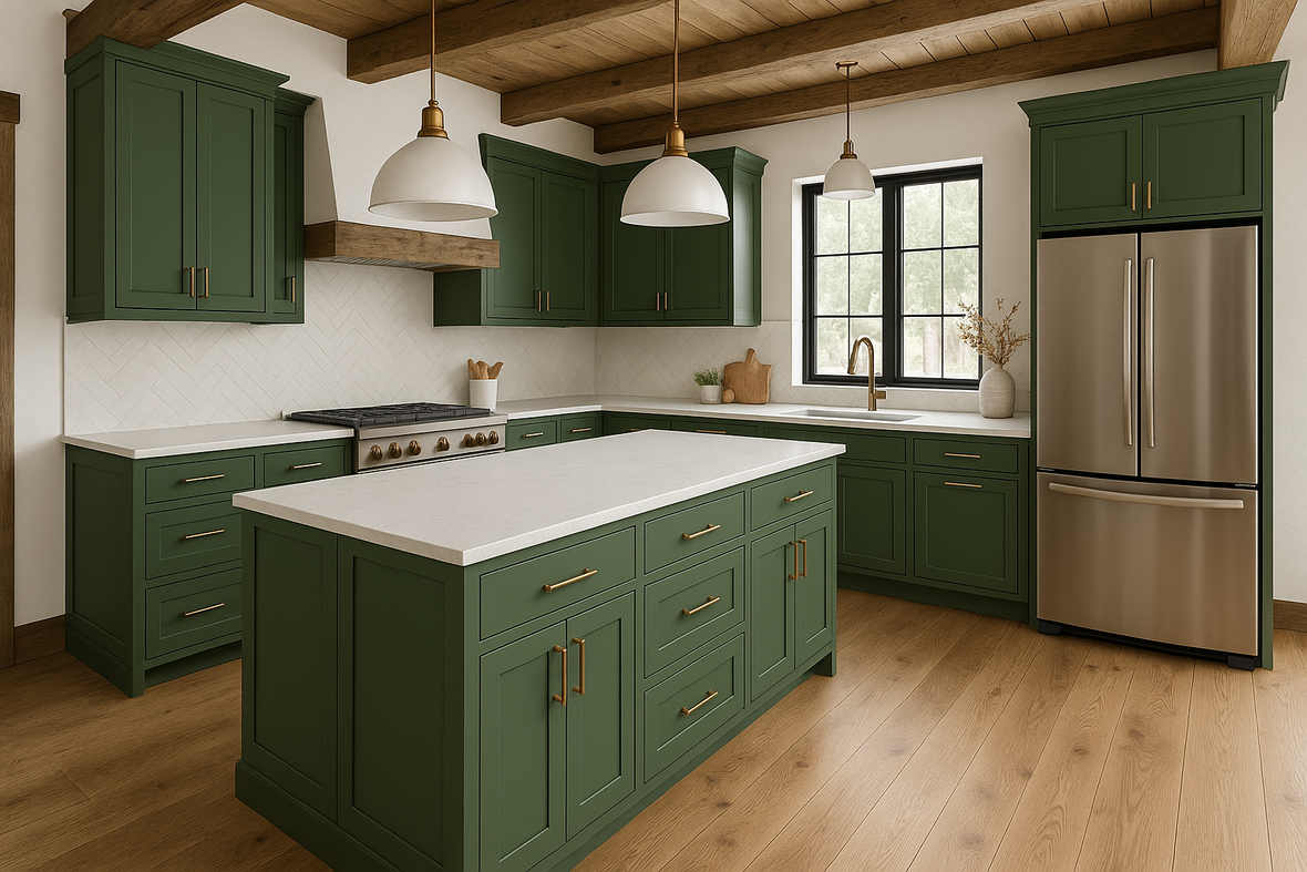 Arugula Kitchen Cabinets | Sherwin-Williams SW 6446 Cabinet Color Spotlight