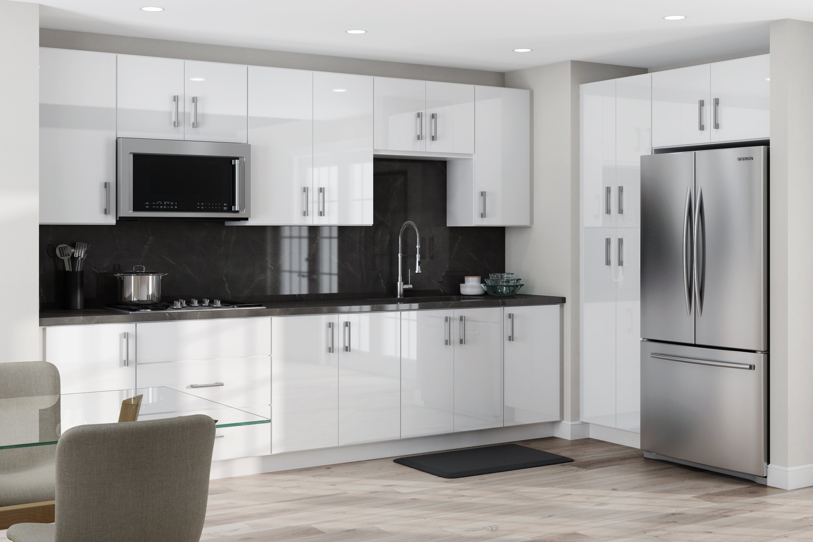 Elevate Your Kitchen with High Gloss White Cabinets