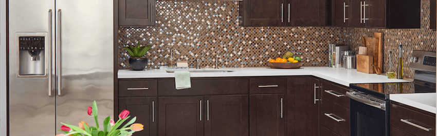 Wolf Classic Cabinetry - Dartmouth Dark Sable Universal Design Cabinets