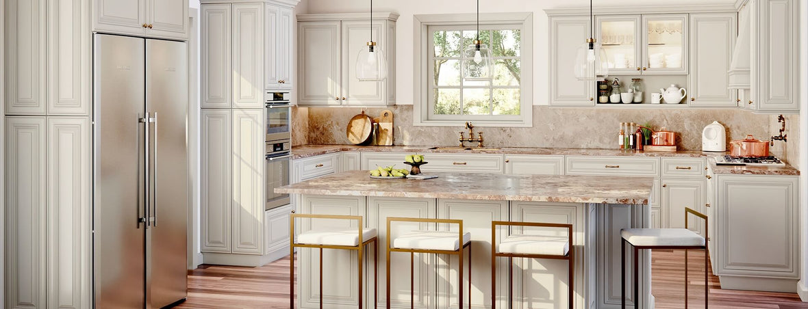 Assembled Perla Raised Panel Kitchen Cabinets – Jarlin Cabinetry