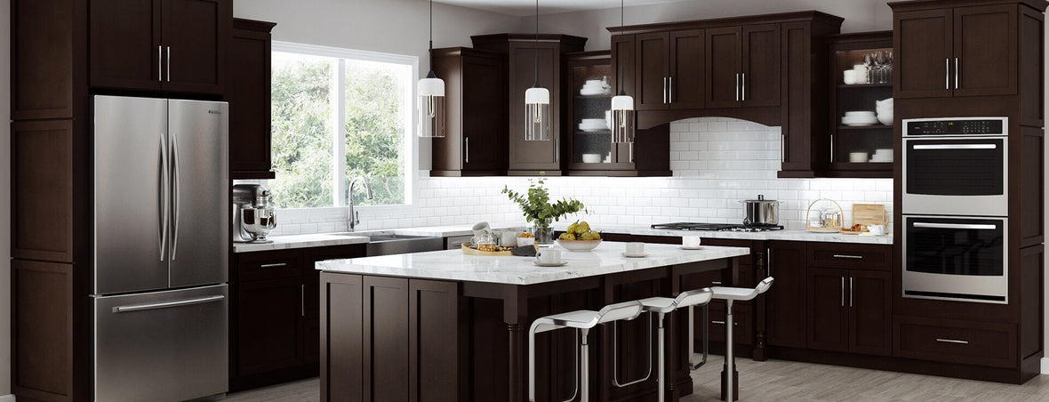 Assembled Ebony Shaker Kitchen Cabinets – Jarlin Cabinetry