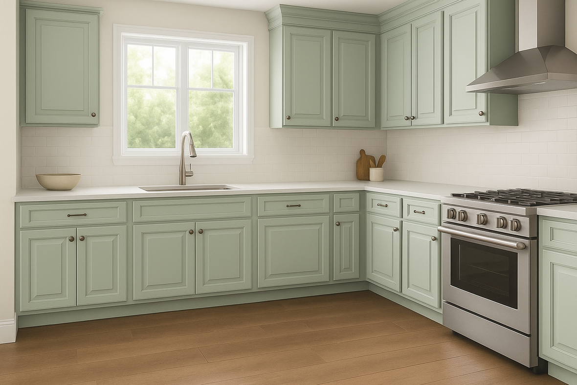 Avalon Raised Panel in Sherwin-Williams® Sea Salt (SW 6204)