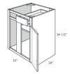 BBC39-42L - Assembled Concord Polar White - Blind Base Cabinet - Single Door/Drawer - Left Side Blind