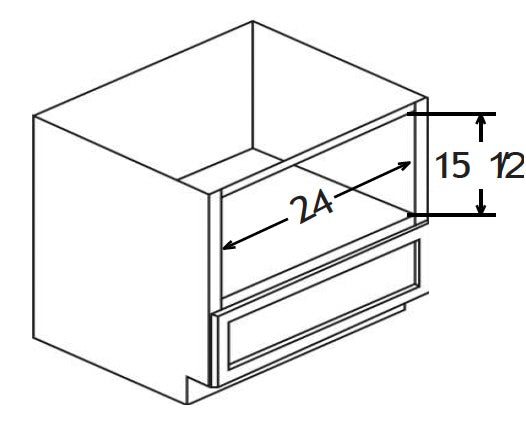 BMC27 - Assembled Avalon Raised Panel - Accessory - BASE BUILT IN MICROWAVE CABINET 27" - 27" X 34 1/2" X 24"