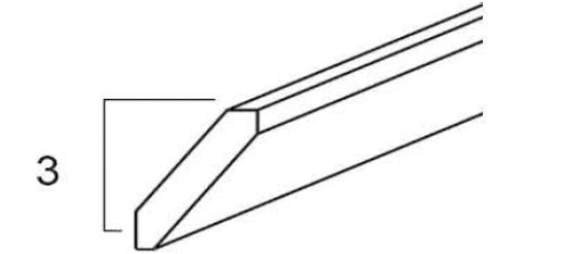 CM8-S - Assembled Avalon Raised Panel - Molding & Trim - ANGLED CROWN MOLDING 3 1/4" X 96" - 3 1/4" x 3/4" x 96"