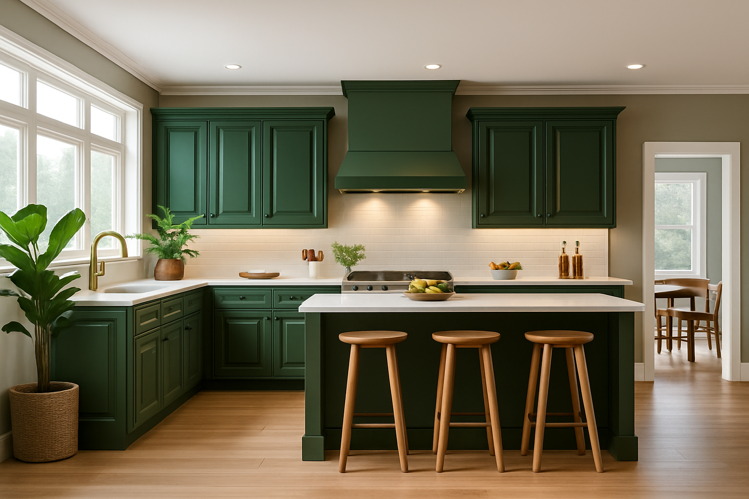 Sherwin Williams Dard Hunter Green Kitchen Cabinets – Avalon Raised Panel