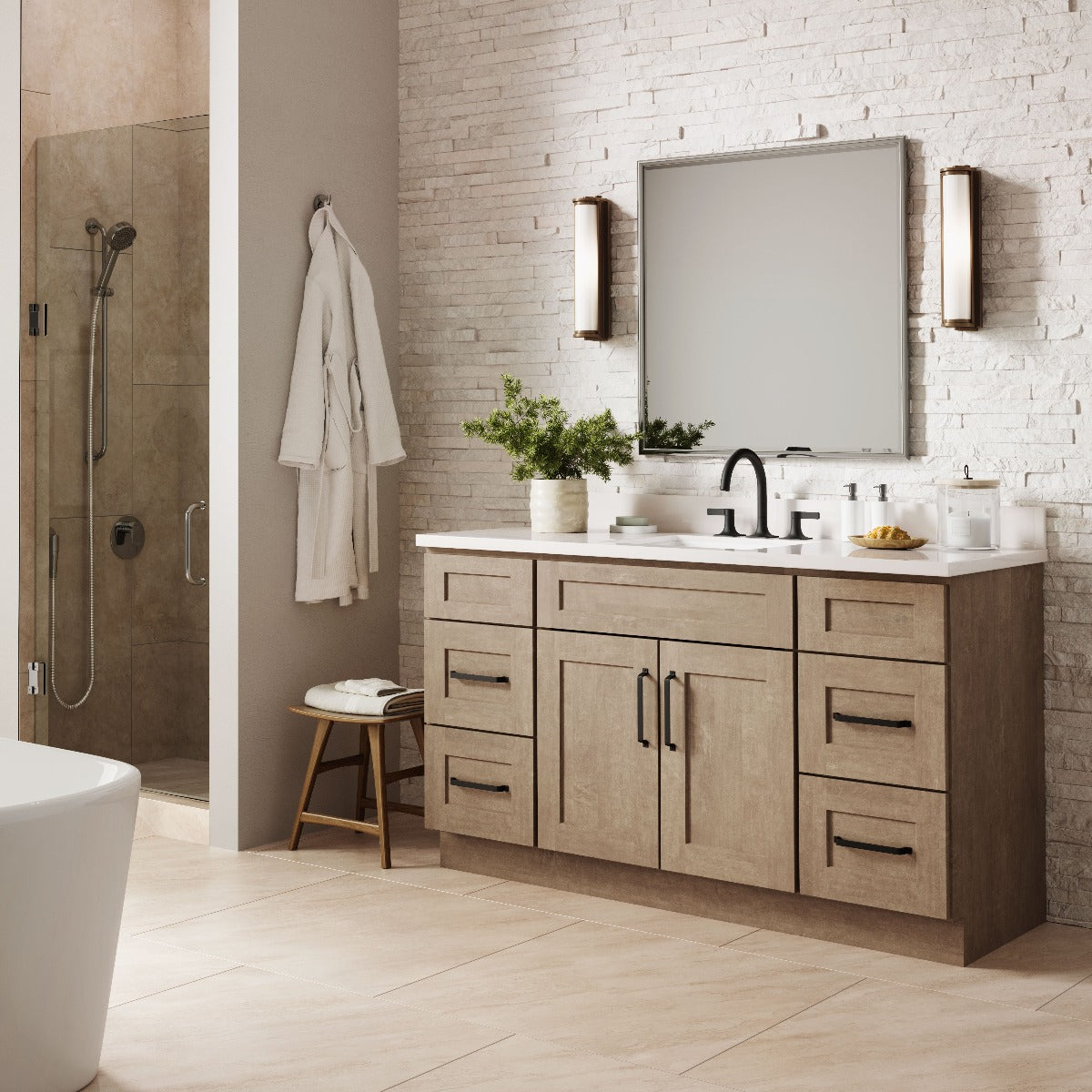 JSI Cabinetry Truffle Shaker Cabinets | Dover (Slab Drawer