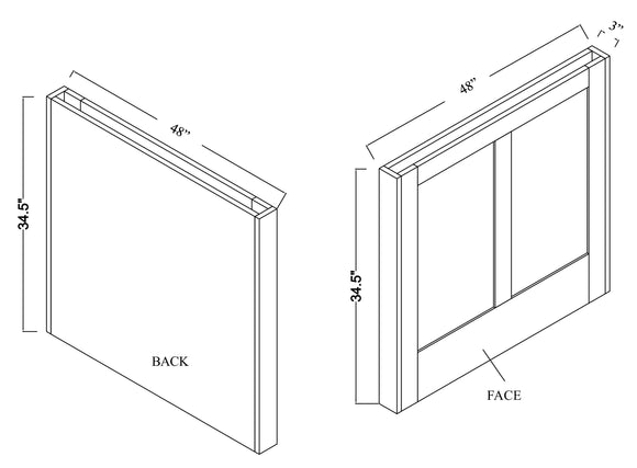 IDEP48 - Assembled Concord Polar White - 48" DECORATIVE ISLAND END PANEL
