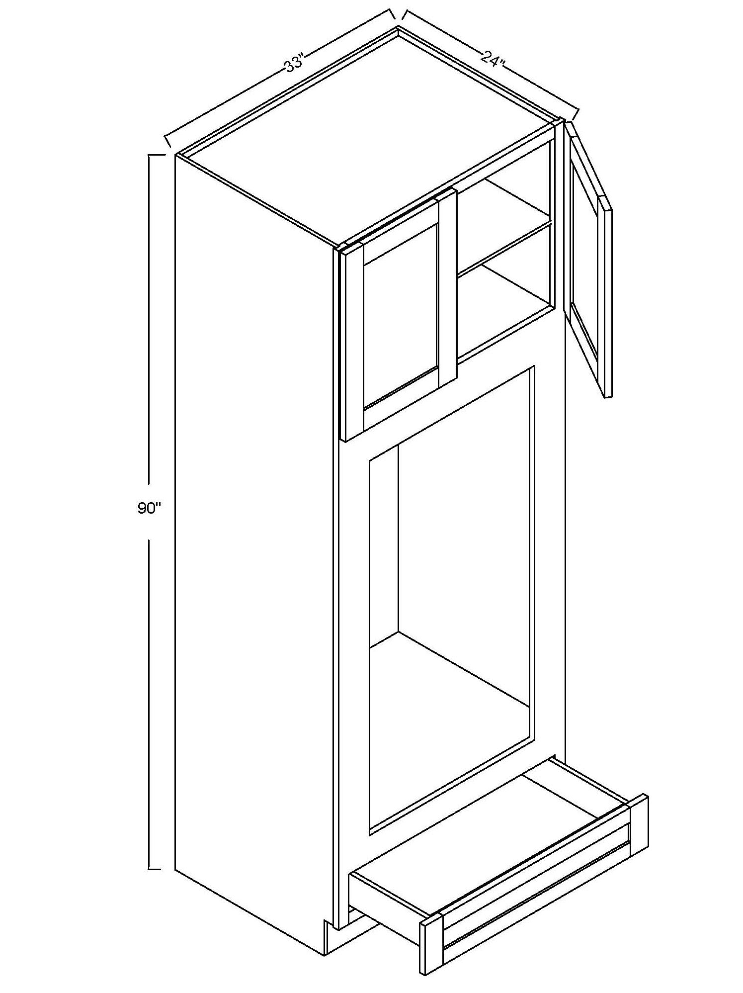 OC3390-D - Assembled Concord Clary Sage - 90" Double Oven Cabinet