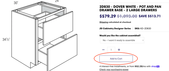 Shop pay add to card