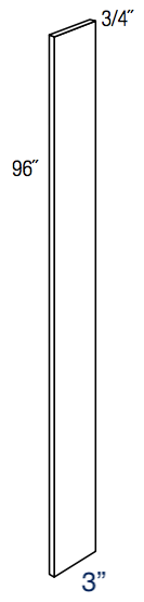 WF396 - Assembled Unfinished Shaker - Tall Filler - 3/4" thick 3" wide 96" tall