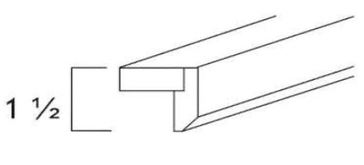 TLR8-2 - RTA Aria Blue Shaker - Molding & Trim - LIGHT RAIL MOLDING 1 1/2" X 2" X 96" - 1 1/2" X 2" X 96"