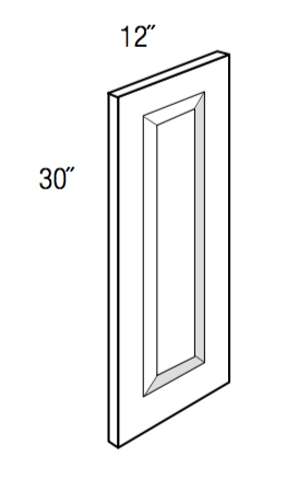 D1230 - RTA Sage Green Shaker - Wall Decorative End Panel - 3/4" thick by 30" tall by 12" wide